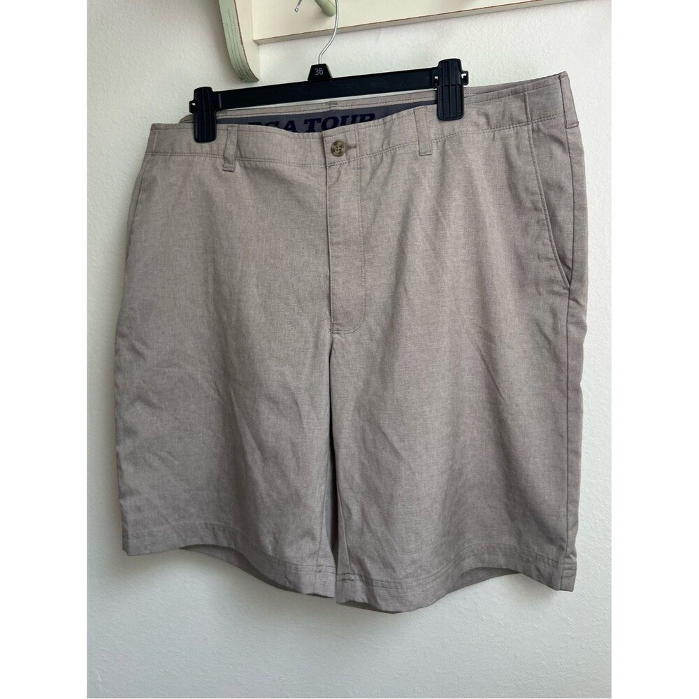PGA Tour Men's Light Taupe Flat Front Shorts